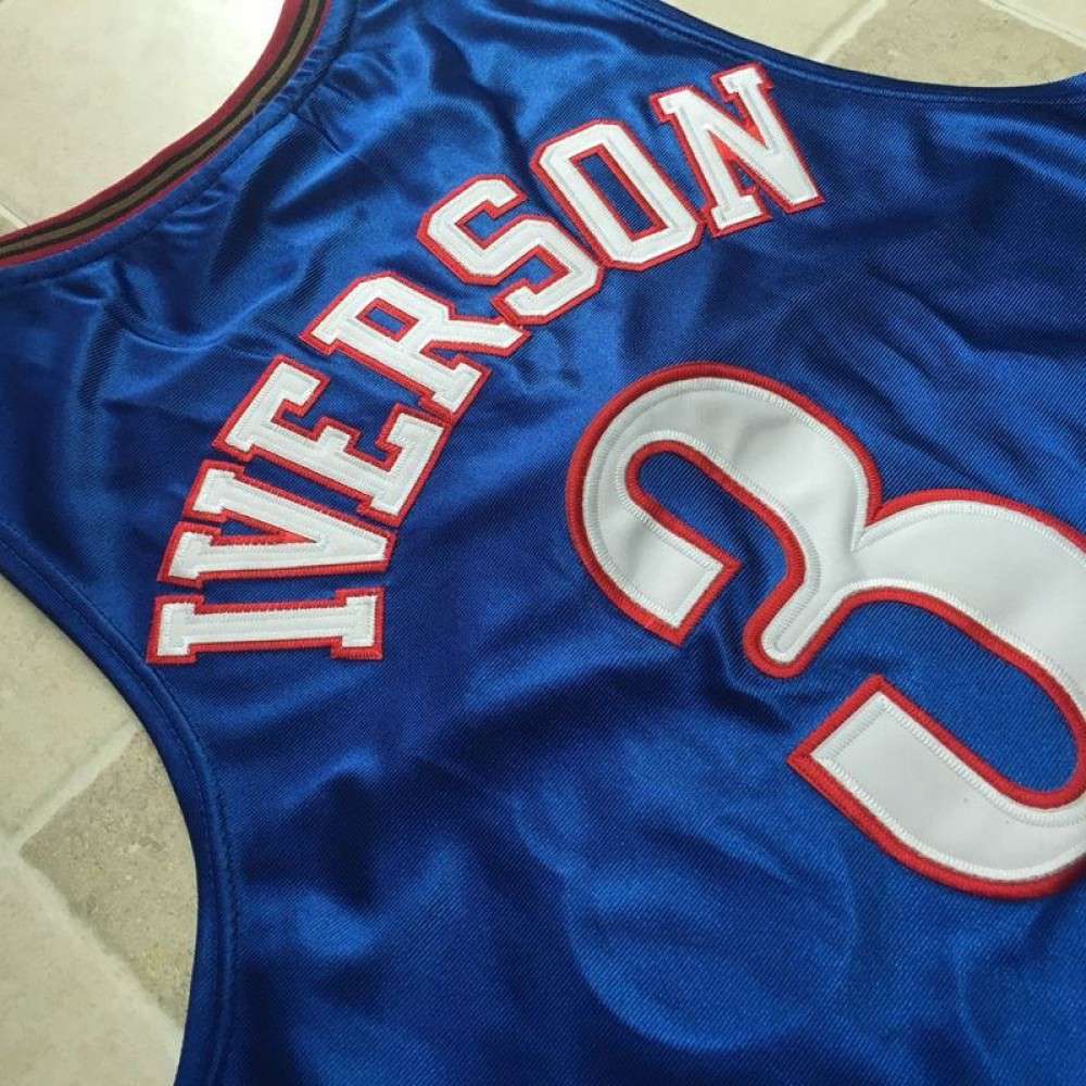 Philadelphia 76ers Allen Iverson #3 Throwback Blue Champions Jersey-Pro Kit Vault | Brand New 26/27 Sports Jerseys